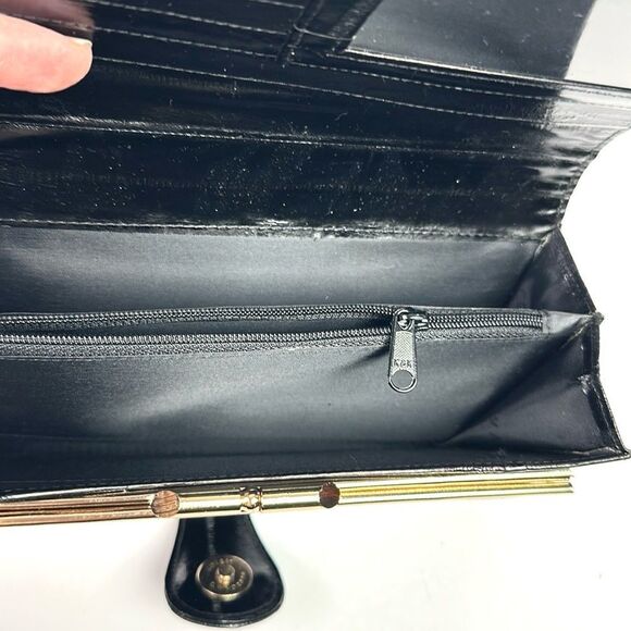 Vintage Real Eel Skin Black Clutch Wallet Korea - Picture 6 of 13